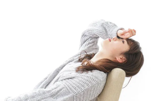 Woman developping a fever